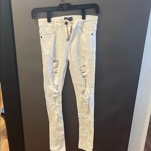Stylish White Distressed Kids Jeans